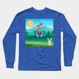 Butterfly and Bunny Long Sleeve T-Shirt